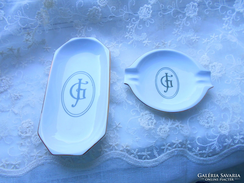 2 pieces of Hólloház porcelain with a unique monogram (grand hotel?) HUF 3400/pc