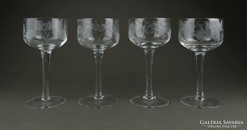 1I923 old polished short drink glass set 4 pieces