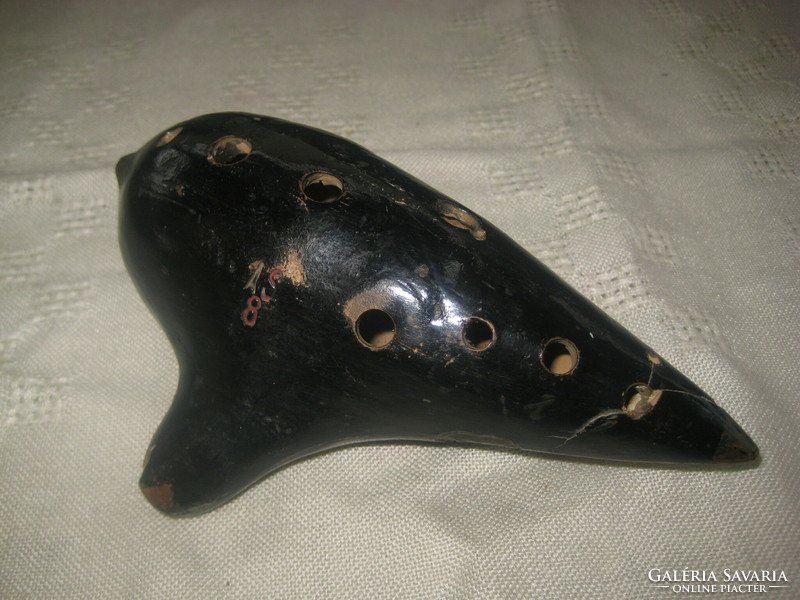 Antik   bécsi  EWA  ,   okarina  ,  AS/ 8      jelzett   16  x 9 cm