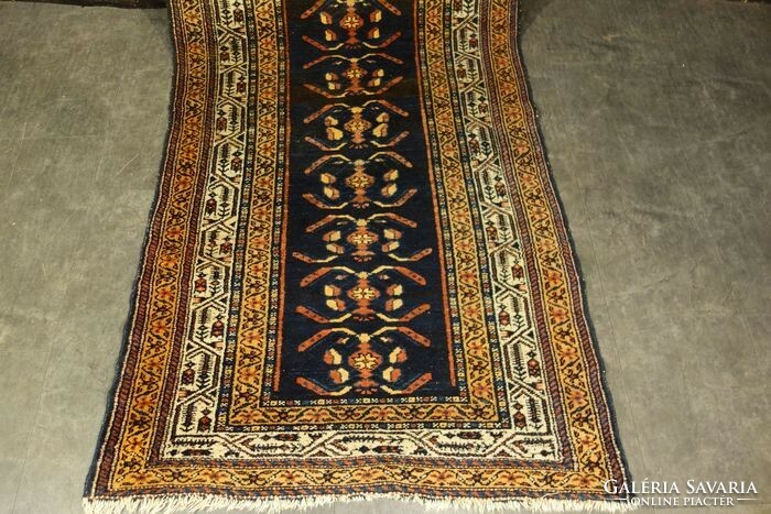 Antik kézi csomózású perzsa malaj keleti szőnyeg 335x110 cm