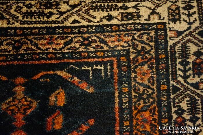 Antique hand-knotted Persian Malay oriental rug 335x110 cm