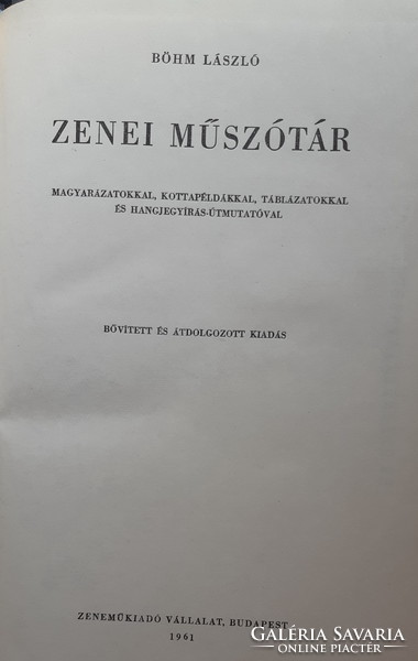 László Böhm: music dictionary