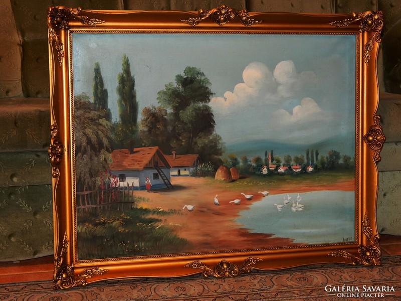 Village life in a flawless 60x80 cm frame