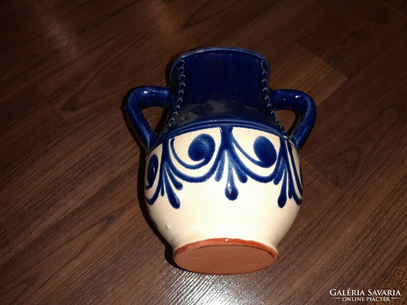 Vase with ceramic handles