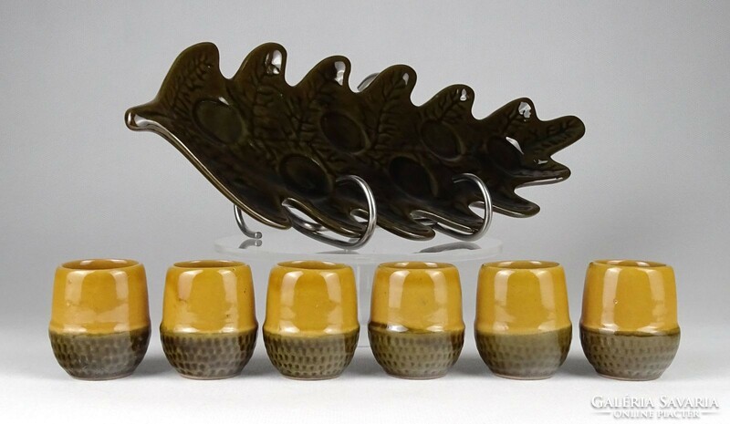 1I941 Magyarszombatfai glazed ceramic stampedlis set for hunters