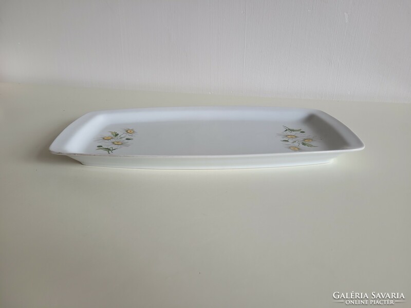 Old retro lowland large size 36.5 cm porcelain tray with daisy patterned bowl