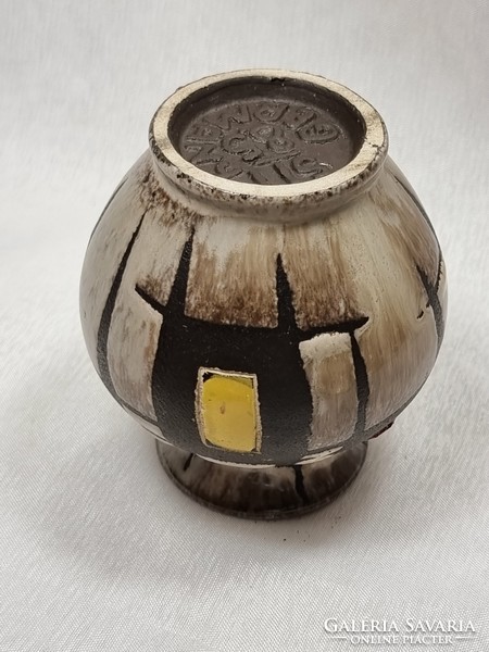 Retro style, painted-glazed ceramic vase, germany, dated 1985, work in an unknown workshop