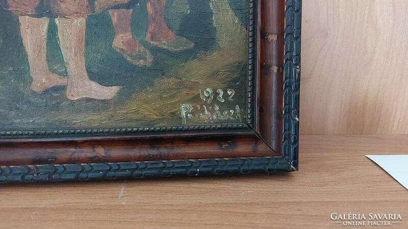 Signed antique painting from 1922 (prohaska?) With 27X42 cm frame