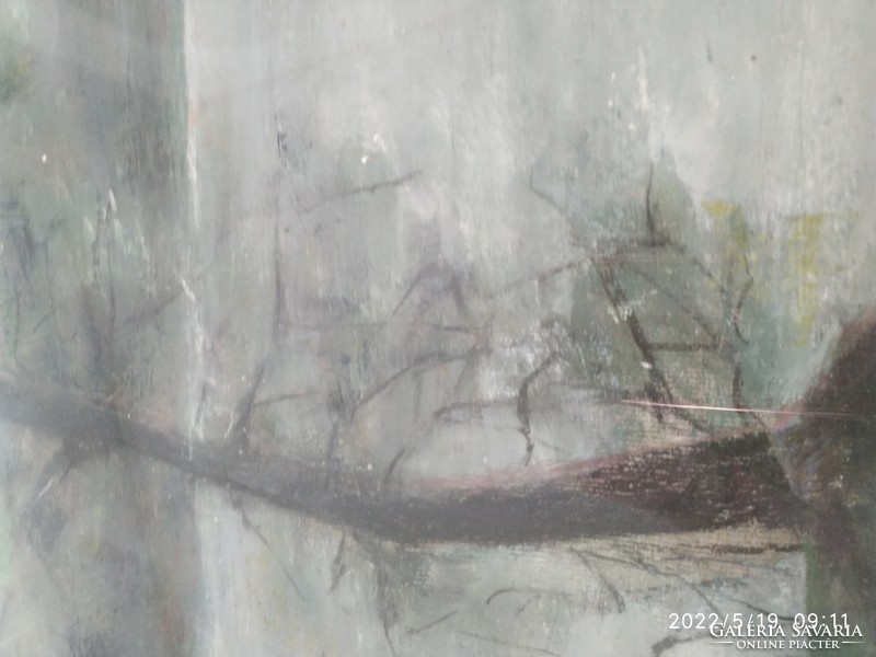 Németh Zsuzsa Dunapart c. képcsarnokos festménye