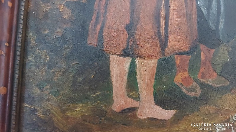 Szignózott antik festmény 1922-ből (Prohászka?) 27x42 cm kerettel