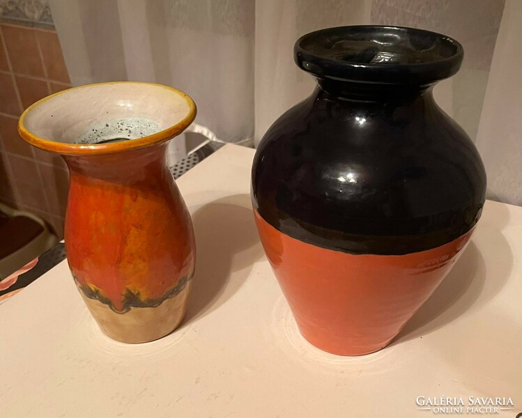 Retro orange vases (2pcs)