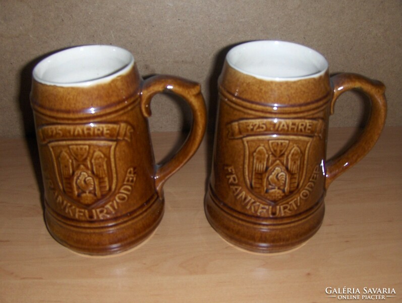 German ceramic beer mug in pairs 8 dl frankfurt (k)