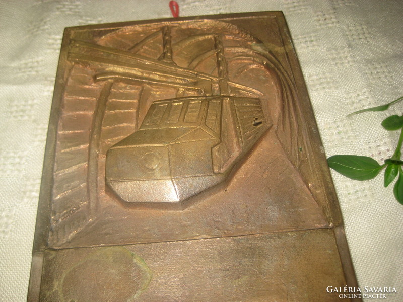 Jókai mine bronze mural 13.5 x 22 cm and 2.85 kg