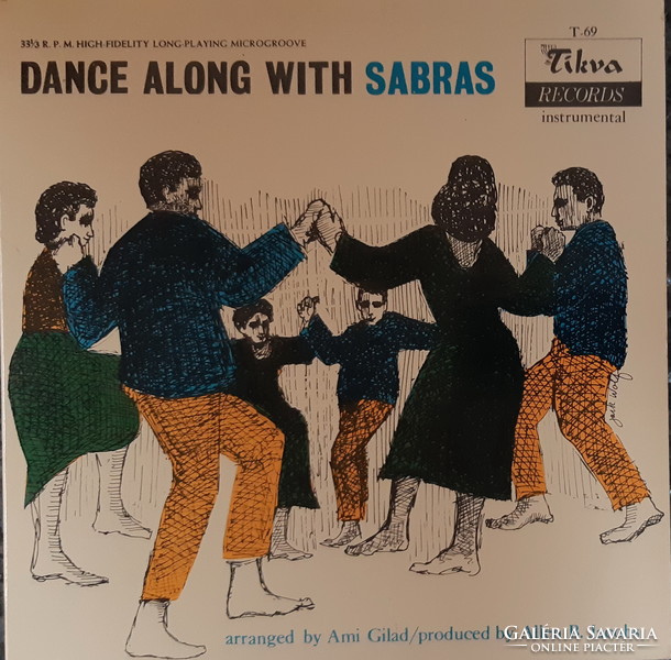 ZSIDÓ BAKELIT LEMEZ : DANCE ALONG WITH SABRAS  -  LP  - VINYL LEMEZ  - ZSIDÓ ZENE  -  JUDAIKA