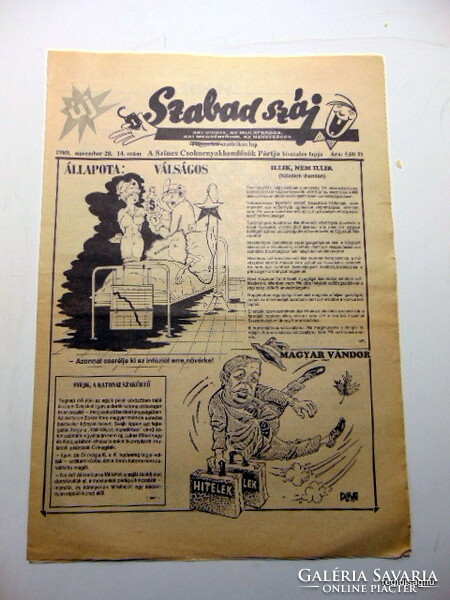 1989 november 24  /  Szabad száj  /  Régi újság ritkaság Ssz.:  21197