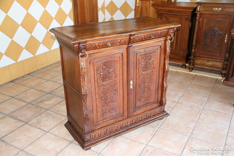 Old German chest of drawers made of oak
