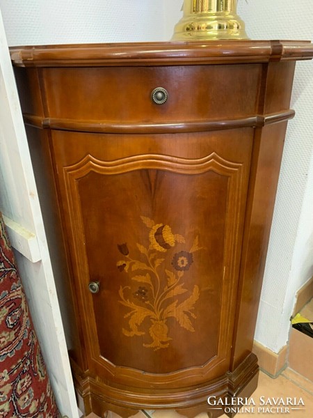 Baroque marquetry corner chest of drawers 84x50x38cm