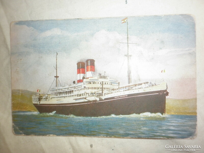 Postcard depicting an old ship in the early 1900s