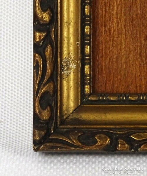 1I960 Régi gyönyörű szecessziós madonna intarziakép keretben 29.5 x 23.5 cm