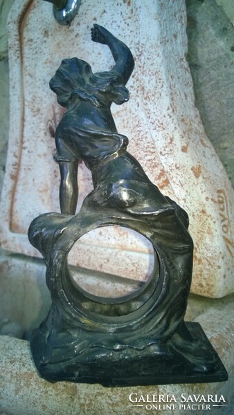 Art Nouveau watch holder with female figure sculpture for pocket watch / table