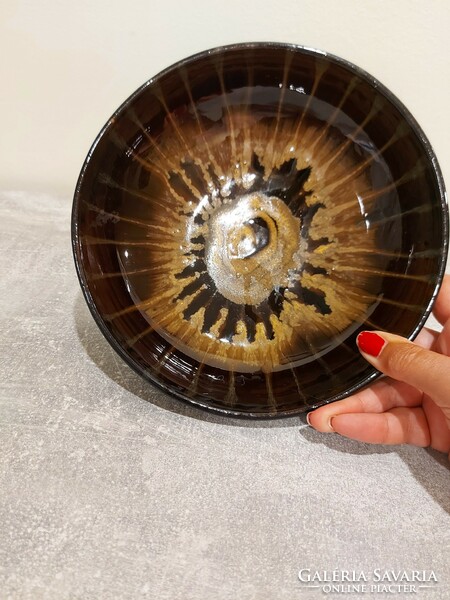 Iparművészeti kerámia mázas  tányér