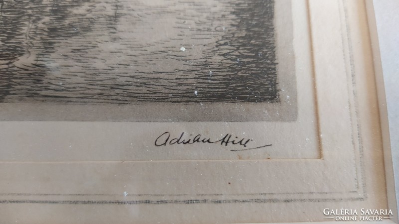 (K) Szép Adrian Hill litigráfia 30x39 cm kerettel