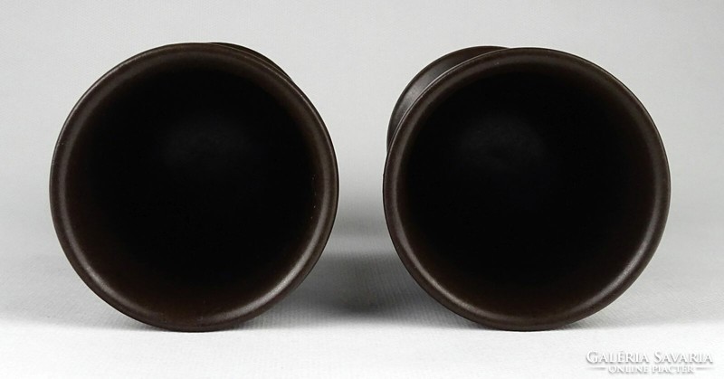 1I990 marked town ceramic brown beer mug pair 14 cm