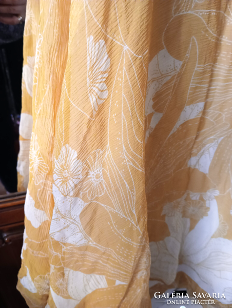Coast 16 44 100% silk silk silk wonderful sun yellow summer dress with a strap that can be tied around the neck
