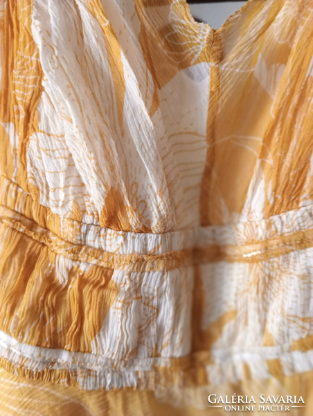 Coast 16 44 100% selyem silk seide csodás napsárga nyári ruha, nyakában megköthető pánttal