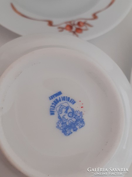 Retro Alföldi porcelán kávés készlet hecsedli bogyómintás régi mokkás