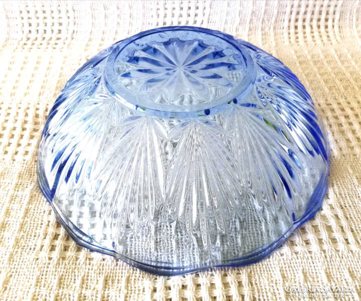 Discounted! Old thick blue glass bowl