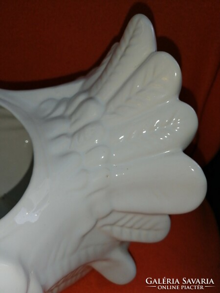 Nagyméretű, porcelán galamb figura, virágtartó. Románia jelzéssel.