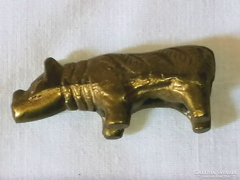 Brass unicorn, male strength mascot, copper figure