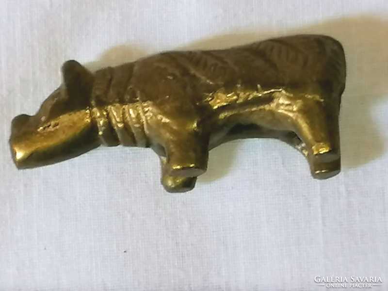 Brass unicorn, male strength mascot, copper figure