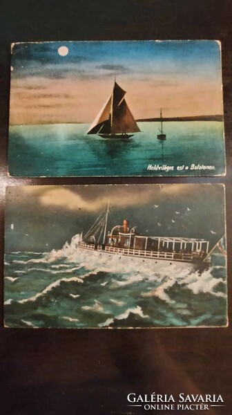 2 db antik balatoni képeslap 1918, 1929