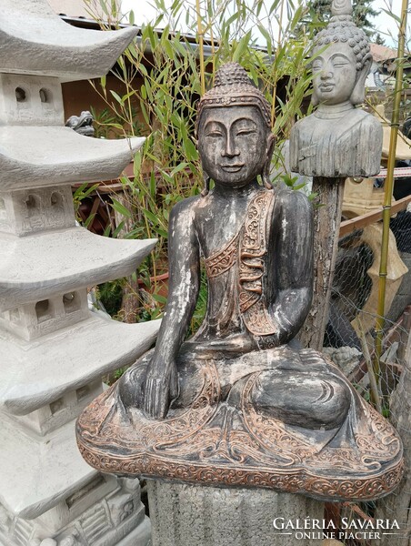 Ritka Balinéz  Díszes Kő Buddha  Feng shui  Fagyálló műkő szobor