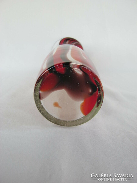 Retro ... Interesting striped bubble glass vase 25 cm
