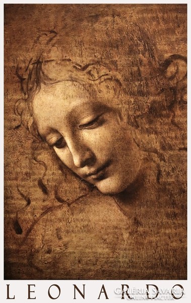 Female portrait of Leonardo da Vinci la Scapigliata, the rumpled lady 1506, painting sketch art poster