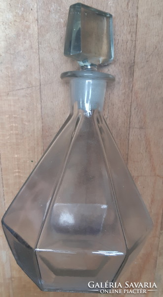Art deco liqueur bottle with white glass stopper
