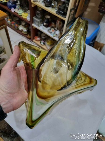 Régi muránói figurális üveg tál