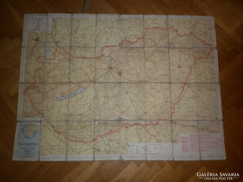 Old car paper map 109x82cm 1950s