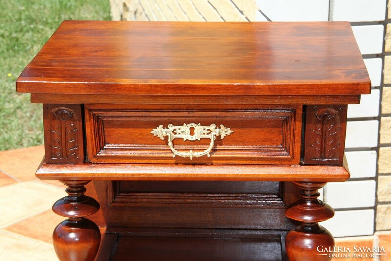 Old German carved bedside table