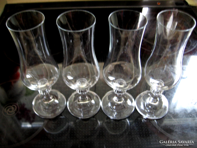 Set of 4 + 4 Retro Base Crystal Cups