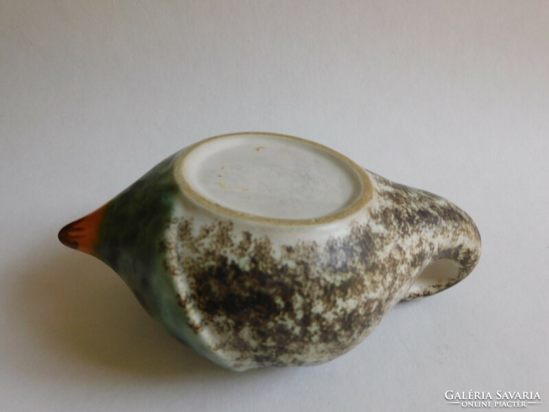 Retro ceramic craftsman with stylized hedgehog flower arrangement / pencil holder