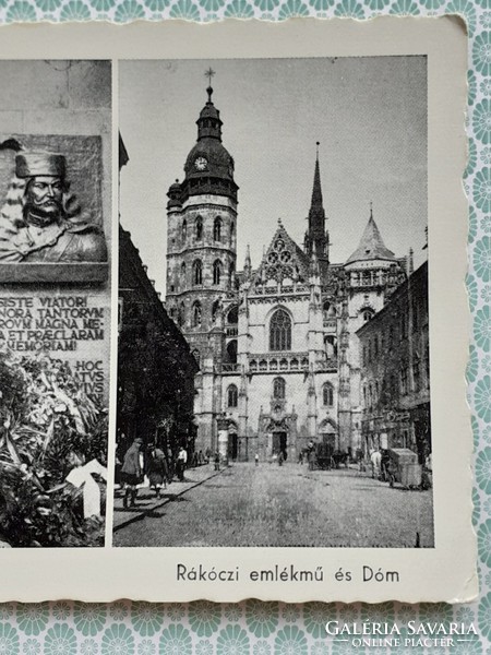 Régi képeslap 1939 Kassa Rákóczi emlékmű Dóm levelezőlap