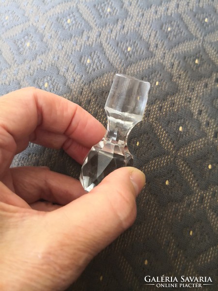 Bieder üveg butélia, tömör csiszolt üvegkristály dugóval