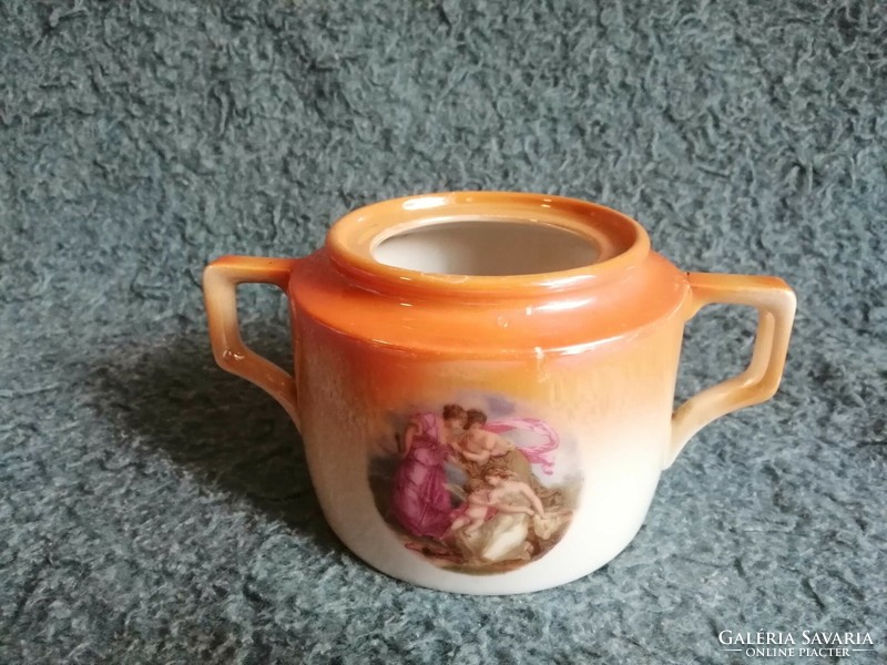 Zsolnay porcelain sugar bowl with a mythological scene (24/d)