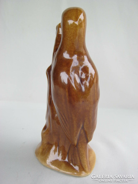 Marked glazed ceramic bird woodpecker