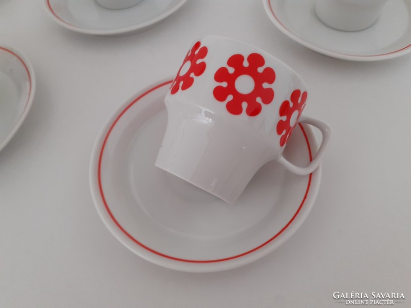 Retro Hollóházi porcelán régi kávés csésze virágos vintage mokkás
