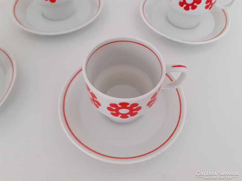 Retro Hollóházi porcelán régi kávés csésze virágos vintage mokkás